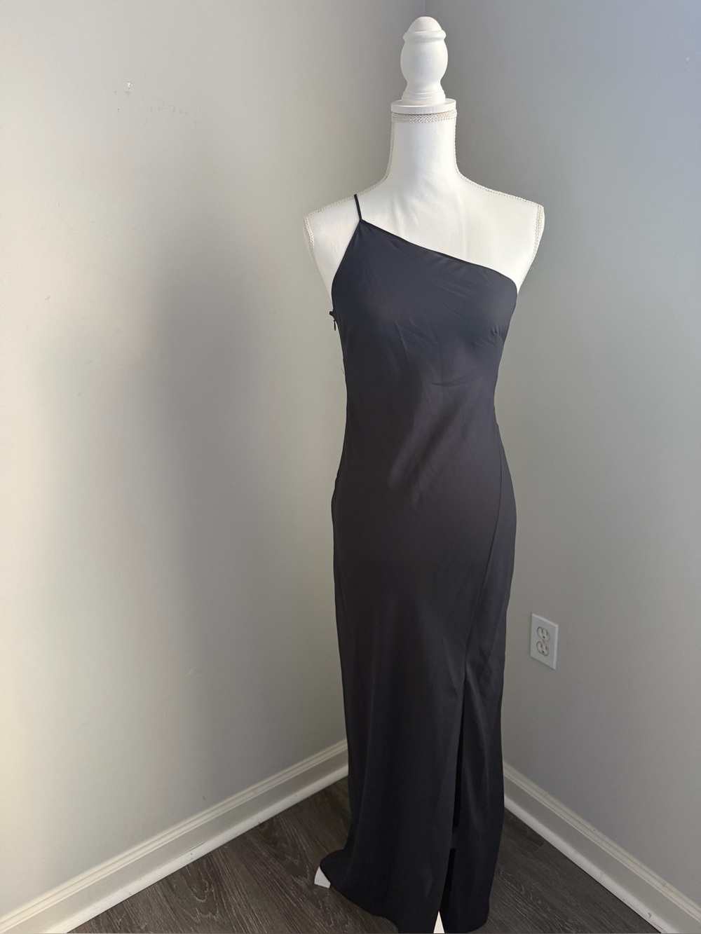 A.L.C. Black One-Shoulder Maxi Dress